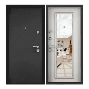 91526383 Входная дверь Torex Comfort левый 210x100см цвет черный муар металлик/белый шамбори STLM-1414338