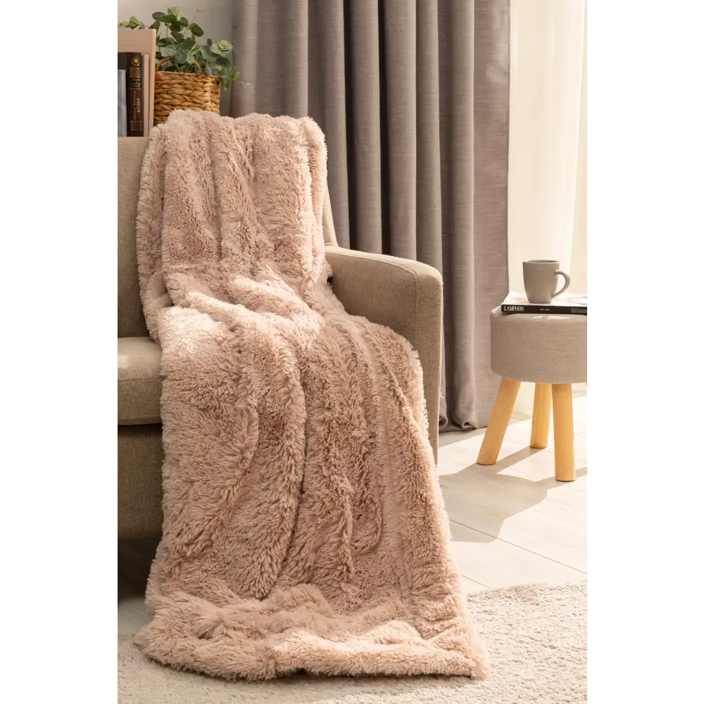 Плед Мягкий мех 200x220 см искусственный мех цвет серо-коричневый 82745302 STLM-2001390 Eclair - Вид №4