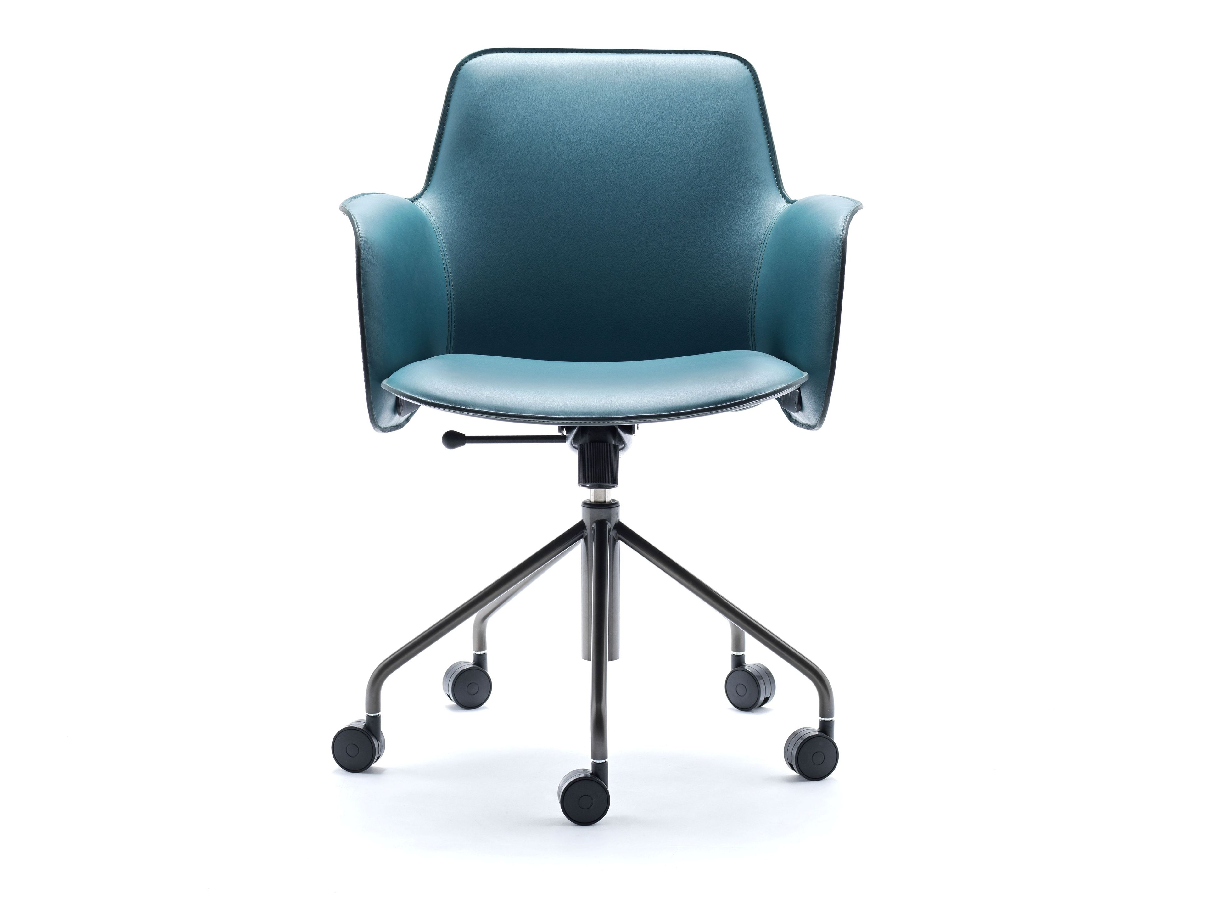 Кожаный стул с регулируемой высотой с колесами Fasem Electa ARCH-00097085 - Вид №1