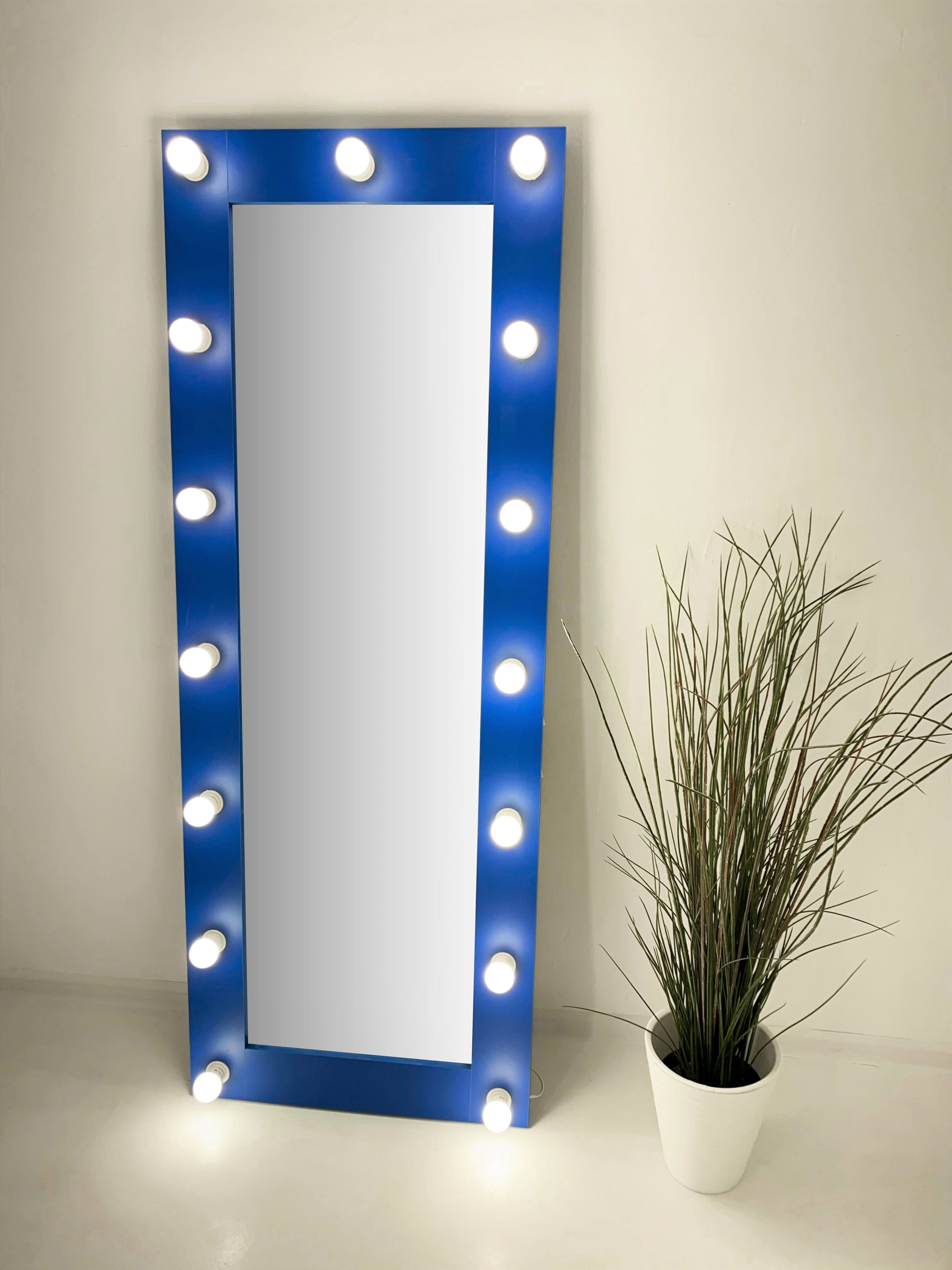 90911025 Гримерное зеркало 160x60 см с лампочками Синий STLM-0420482 BEAUTYUP