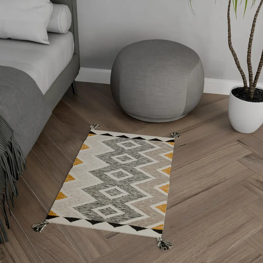 Коврик Inspire декоративный хлопок AIARI 60x90 см цвет черно-белый STLM-2141783