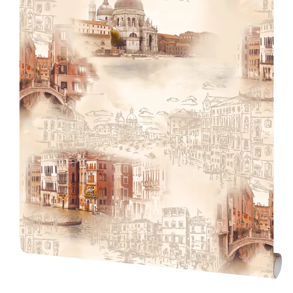 Обои виниловые WallDecor Венеция жёлтые 0.53 м 85000-22 WALL DECOR STLM-2098128