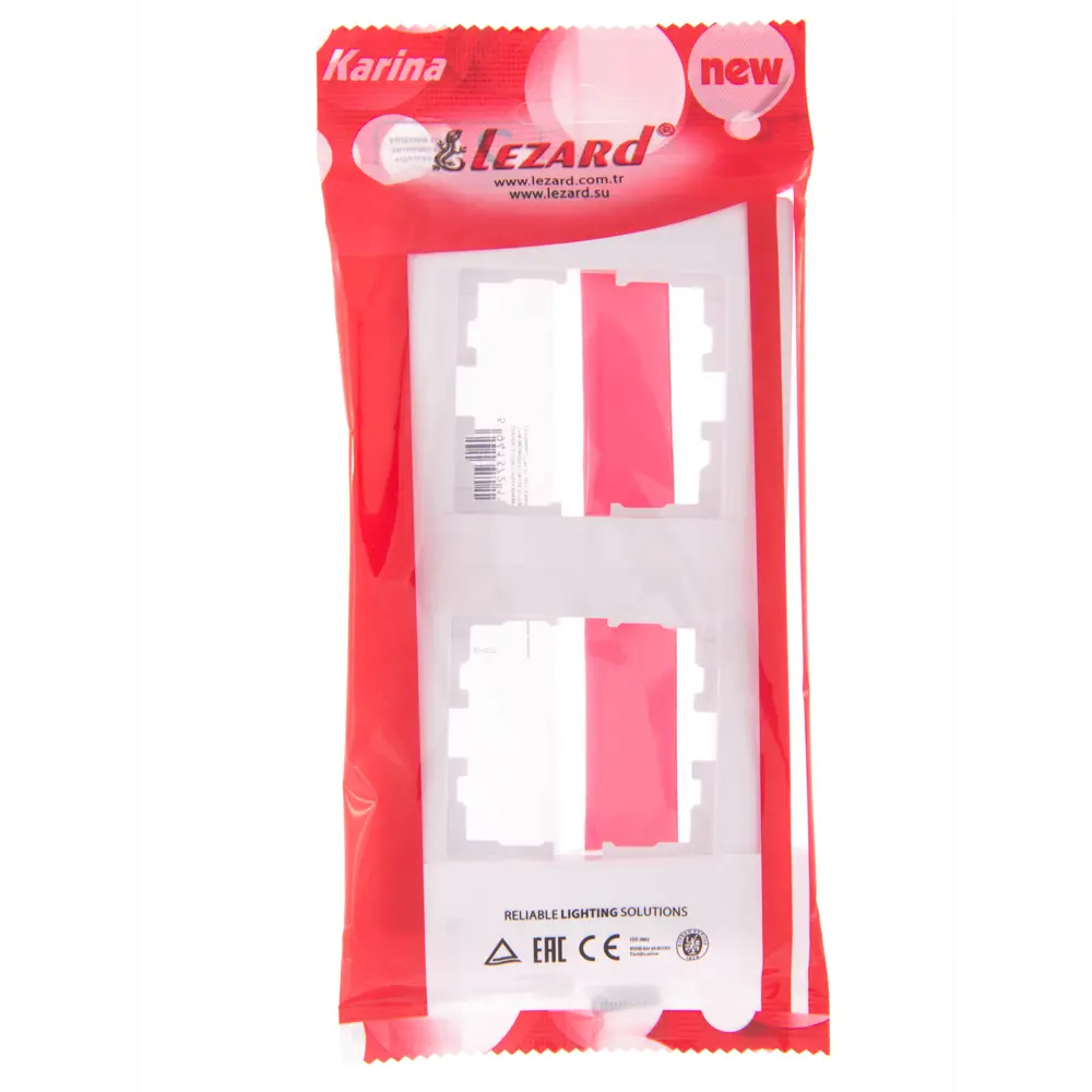 Рамка для розеток и выключателей Lezard Karina 2 поста вертикальная цвет белый STLM-2182678 - Вид №3