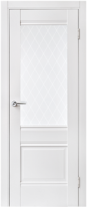 84532568 Дверь межкомнатная остеклённая Классико-43 70х200 см ламинация Hardflex цвет белый (с замком и петлями) STLM-0051366 Santreyd