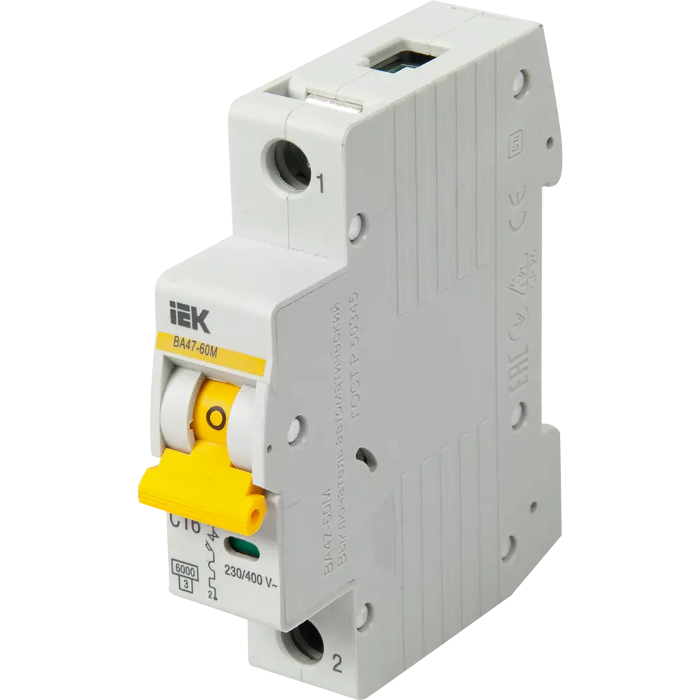 Автоматический выключатель IEK ВА47-60M 1P C16 А 6 кА STLM-2211902 - Вид №2