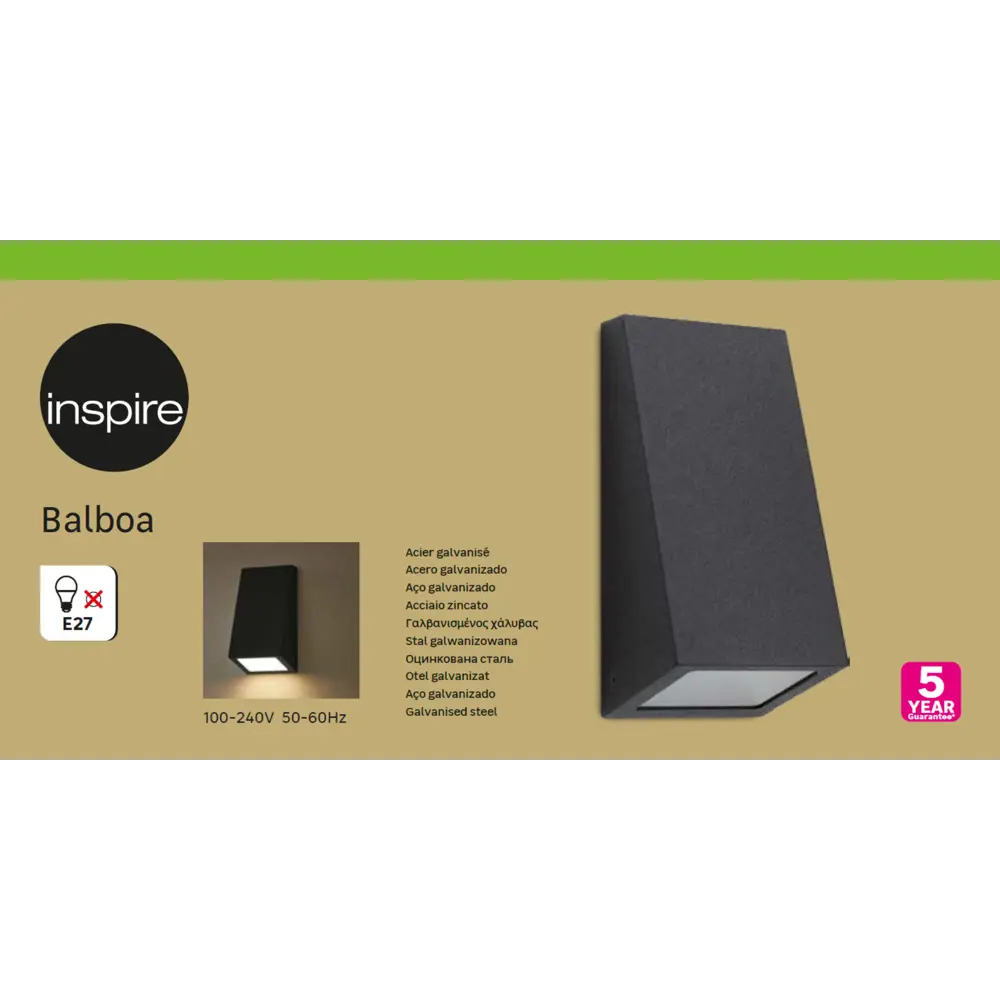 Светильник Inspire «Balboa» IP44 цвет черный, накладной STLM-2163480 - Вид №5