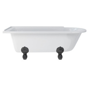 Burlington Hampton 170см душевая ванна с роскошными ножками для левой руки Левая рука с ножками Luxury Claw в черном цвете E13 L1B