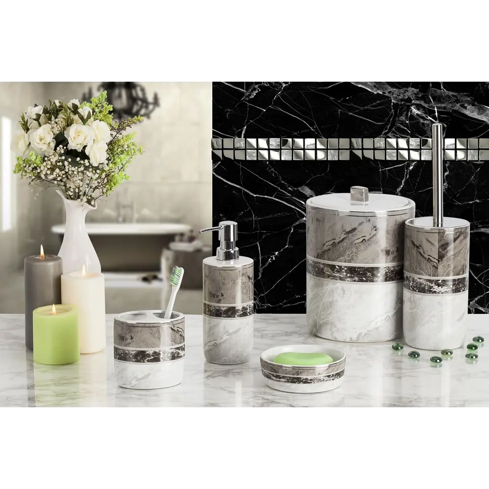 Дозатор для жидкого мыла Primanova Garnsey цвет серый STLM-2001808 - Вид №1