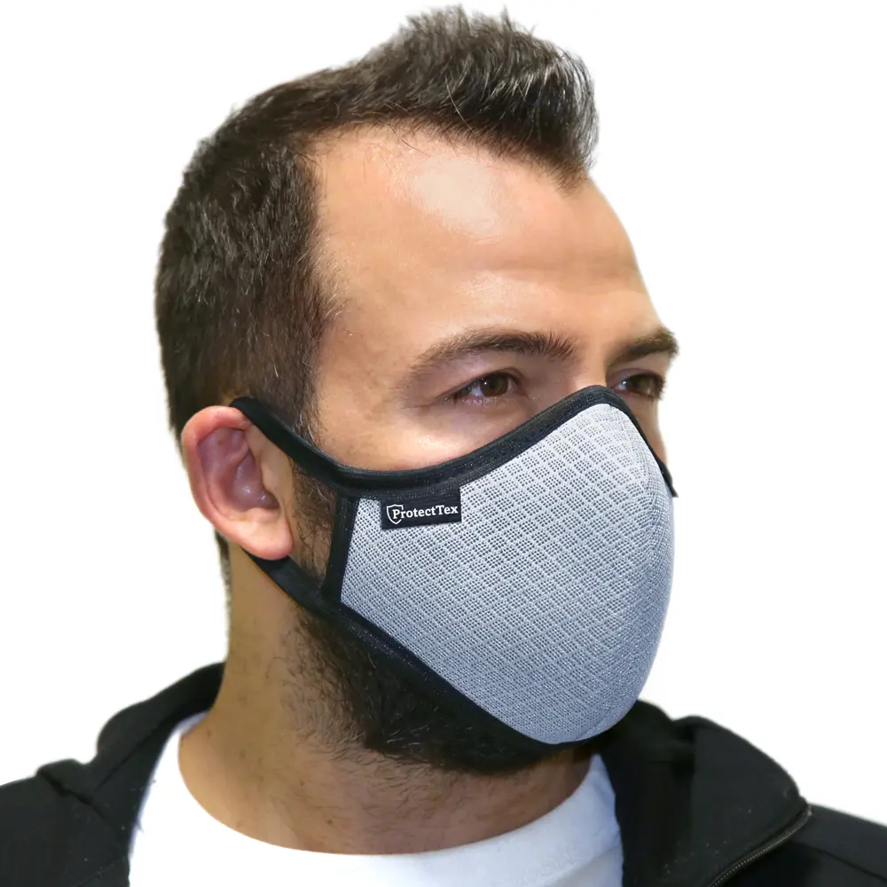 Маска для лица гигиеническая многоразовая ProtectTex, 190x140x5 мм, ПЭ/ппр, цвет серый Santreyd STLM-2033626 - Вид №2