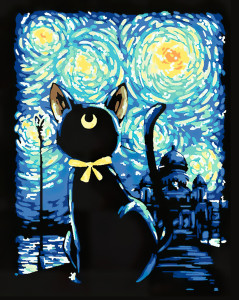 91133527 Картина по номерам на черном холсте 40х50 "Сейлор Мун Луна чёрная кошка" STLM-0495525 HOLSTPECHAT