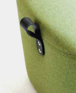 Кожаный прямоугольный пуф для контракта