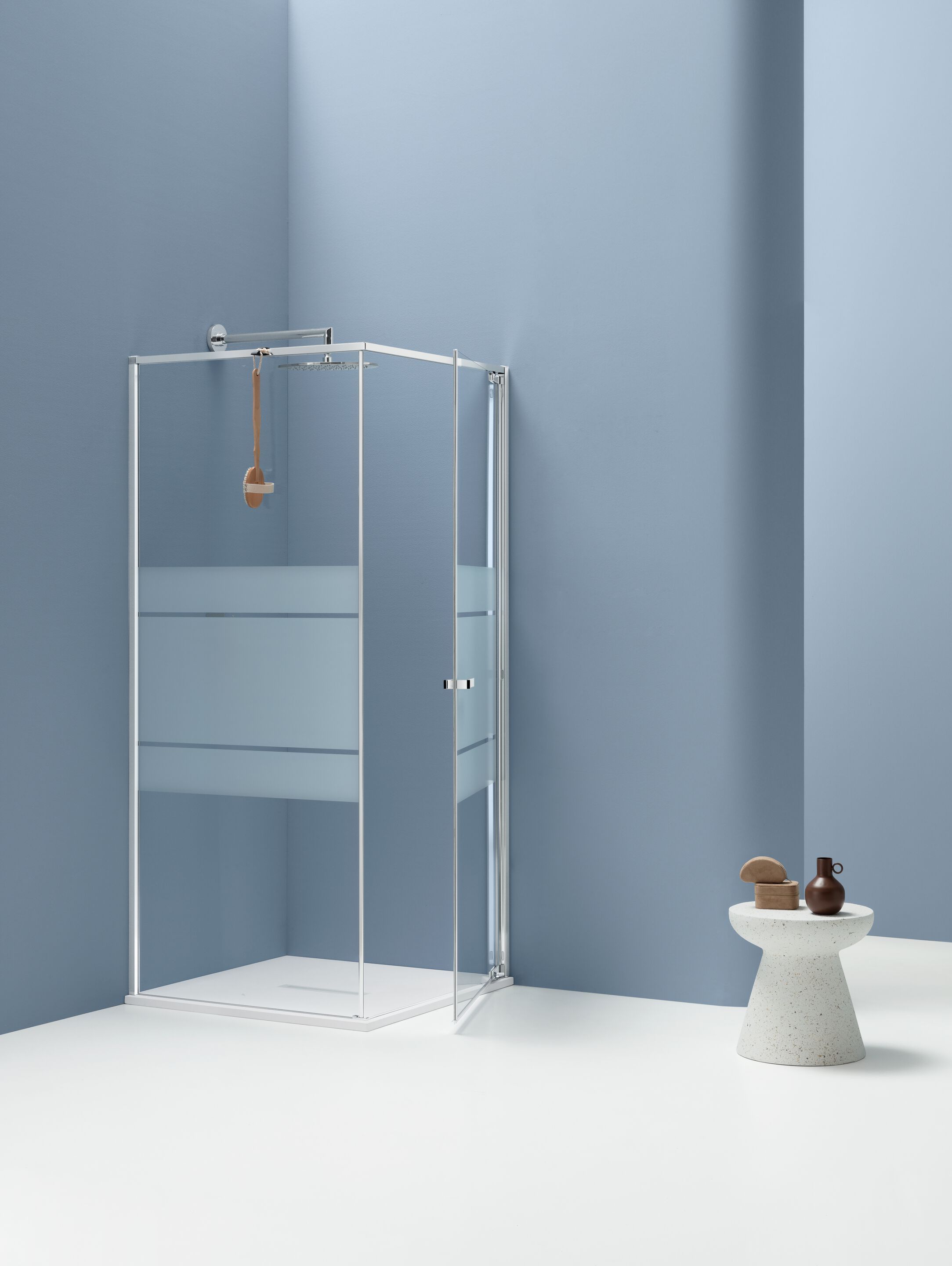 Угловая душевая кабина с распашной дверью ARBLU провод ARCH-00080827 - Вид №1