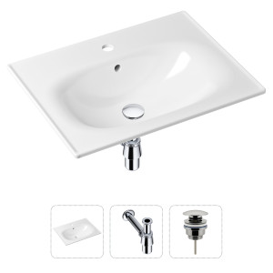 90704454 Раковина накладная 21520436 60см, с донным клапаном и сифоном Bathroom Sink STLM-0346329 LAVINIA BOHO