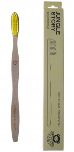 535804 Зубная щетка бамбуковая, средней жесткости, желтая Jungle Story