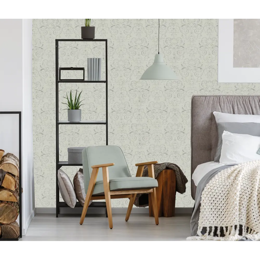 Обои флизелиновые A.S. Creation Jacquard зелёные 1.06 м 374754 STLM-2199985 - Вид №2