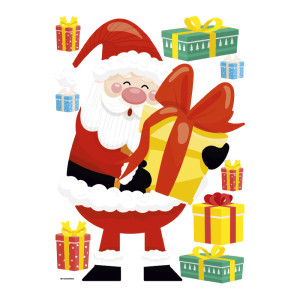 90751564 Наклейка декоративная А3 "Дед Мороз с подарками" 32x45 см, 1 шт STLM-0367758 WOOZZEE