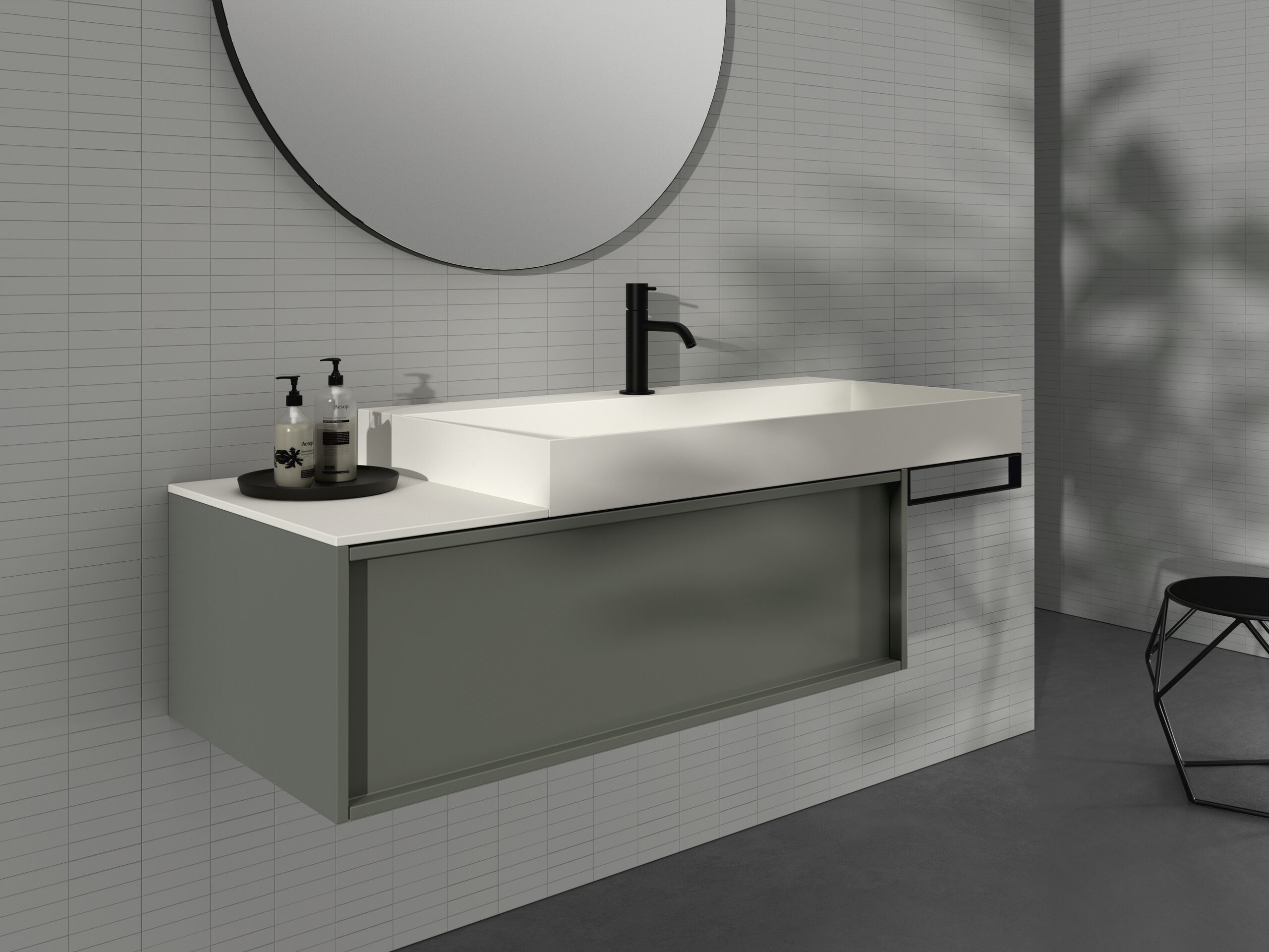 Одноместный туалетный столик с зеркалом STOCCO Loop 51 ARCH-00109580 - Вид №1