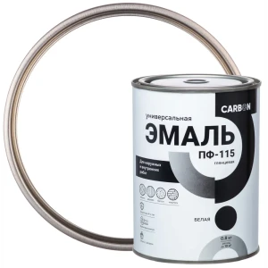 Эмаль ПФ-115 Carbon глянцевая цвет белый 0.8 кг
