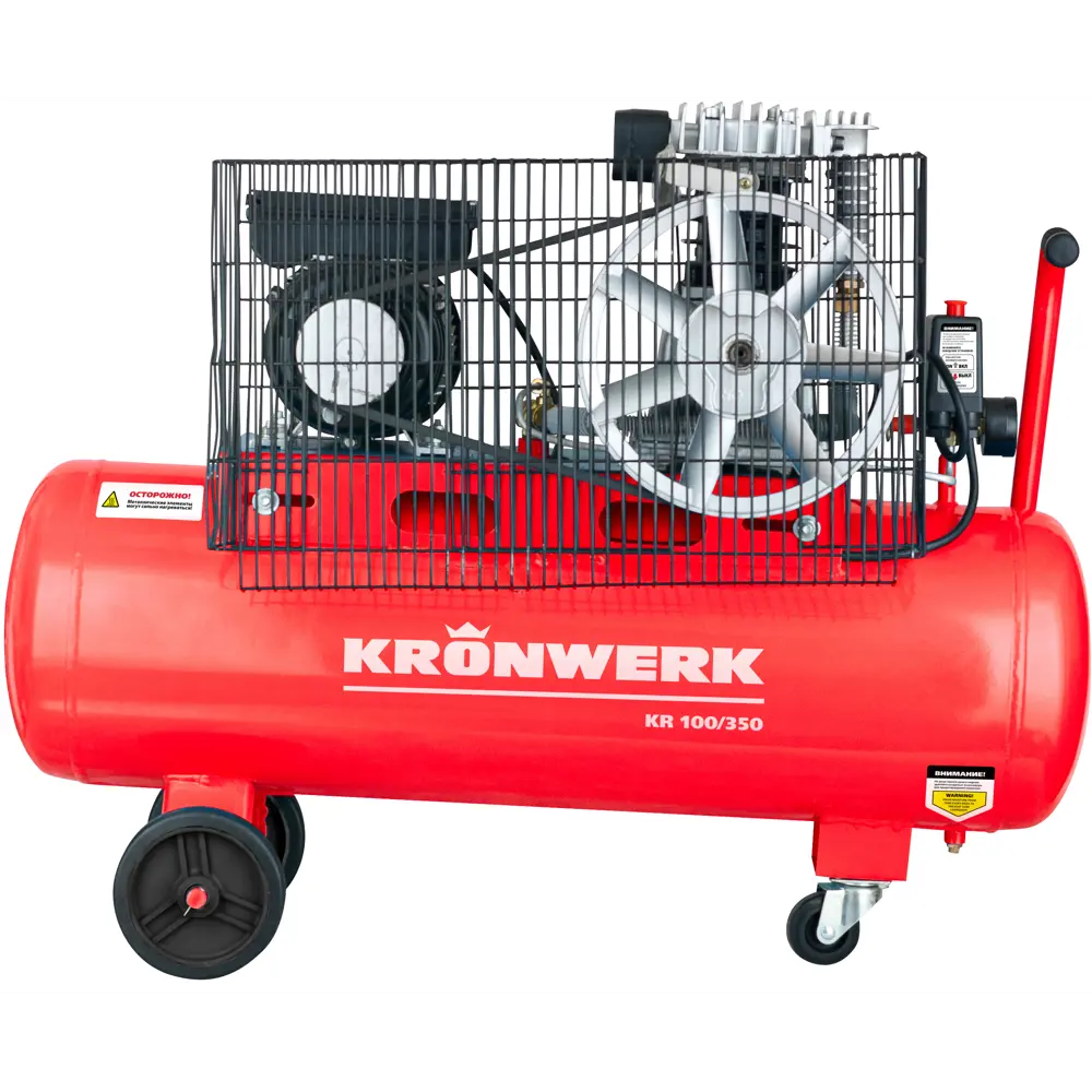 Масляный компрессор KRONWERK 100 л с ременным приводом для профессиональных работ 15626399 STLM-0006170