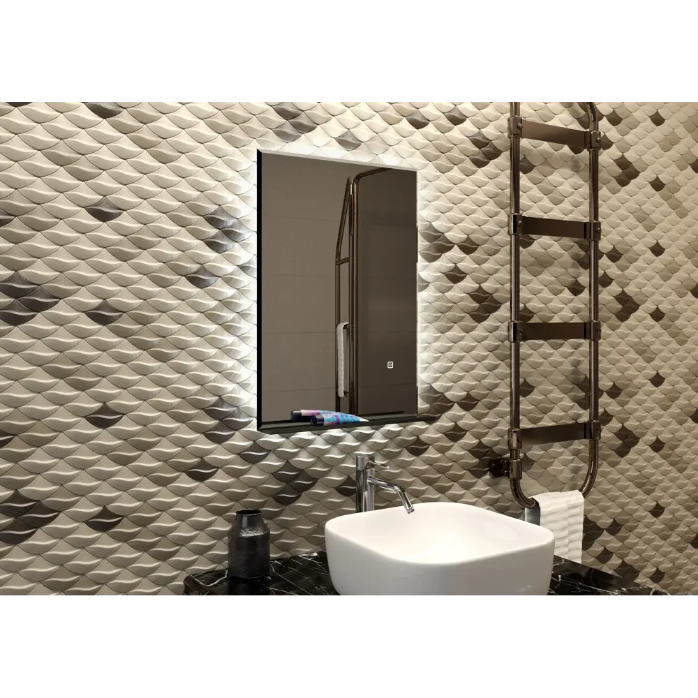 Зеркало для ванной Murano Black с подсветкой 50x70 см Santreyd STLM-2044813