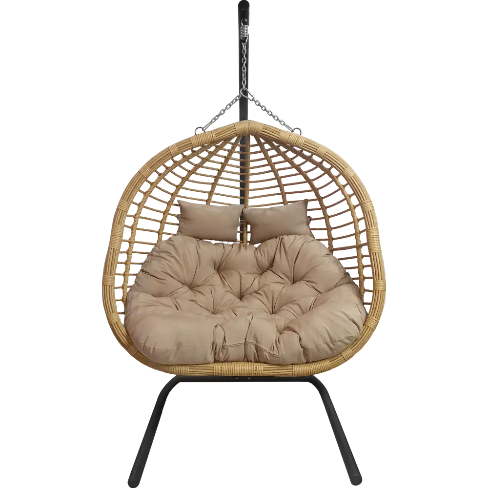 Кресло подвесное Siesta tubo 205x126x133 см сталь/искусственный ротанг бежевый/коричневый Santreyd SI015 STLM-2197694 - Вид №2