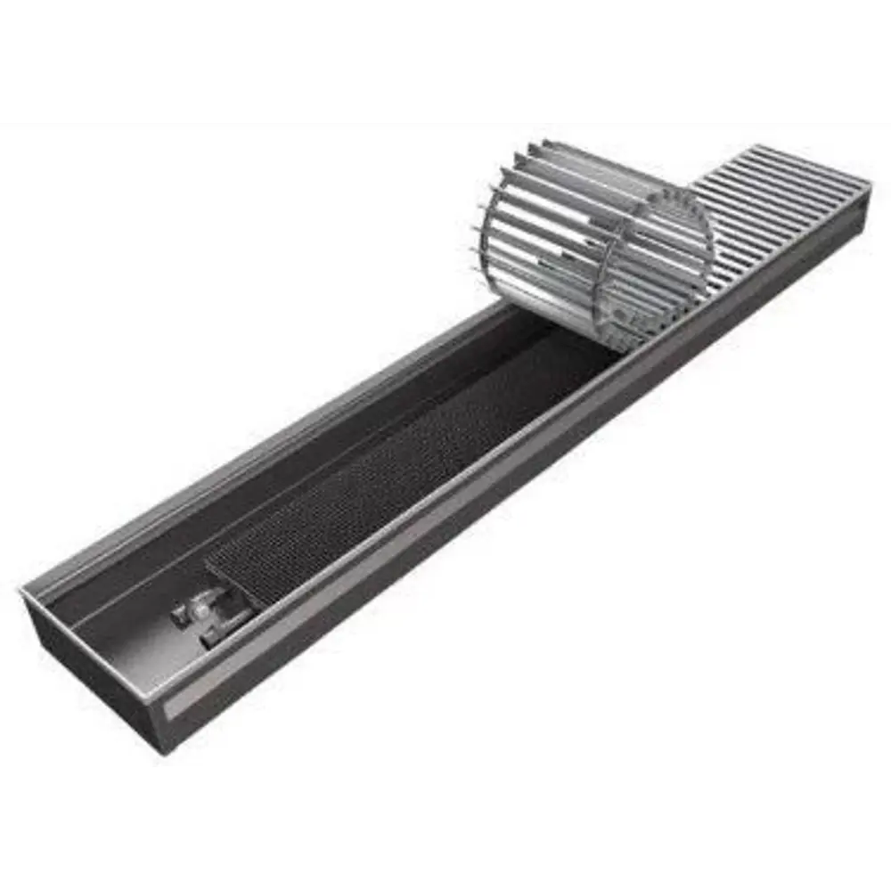 Внутрипольный конвектор КЗТО Бриз 1100x300x120 мм боковое подключение 2 теплообменника с решеткой Отсутствует STLM-2069922 - Вид №1