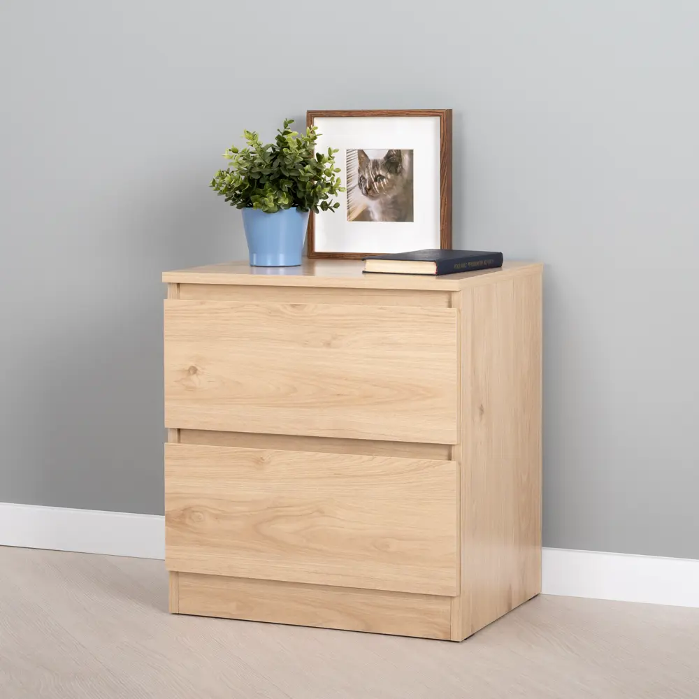 Santreyd — Прикроватная тумба с двумя ящиками в стиле дуб гикори 86188351 STLM-0066673 - Вид №1