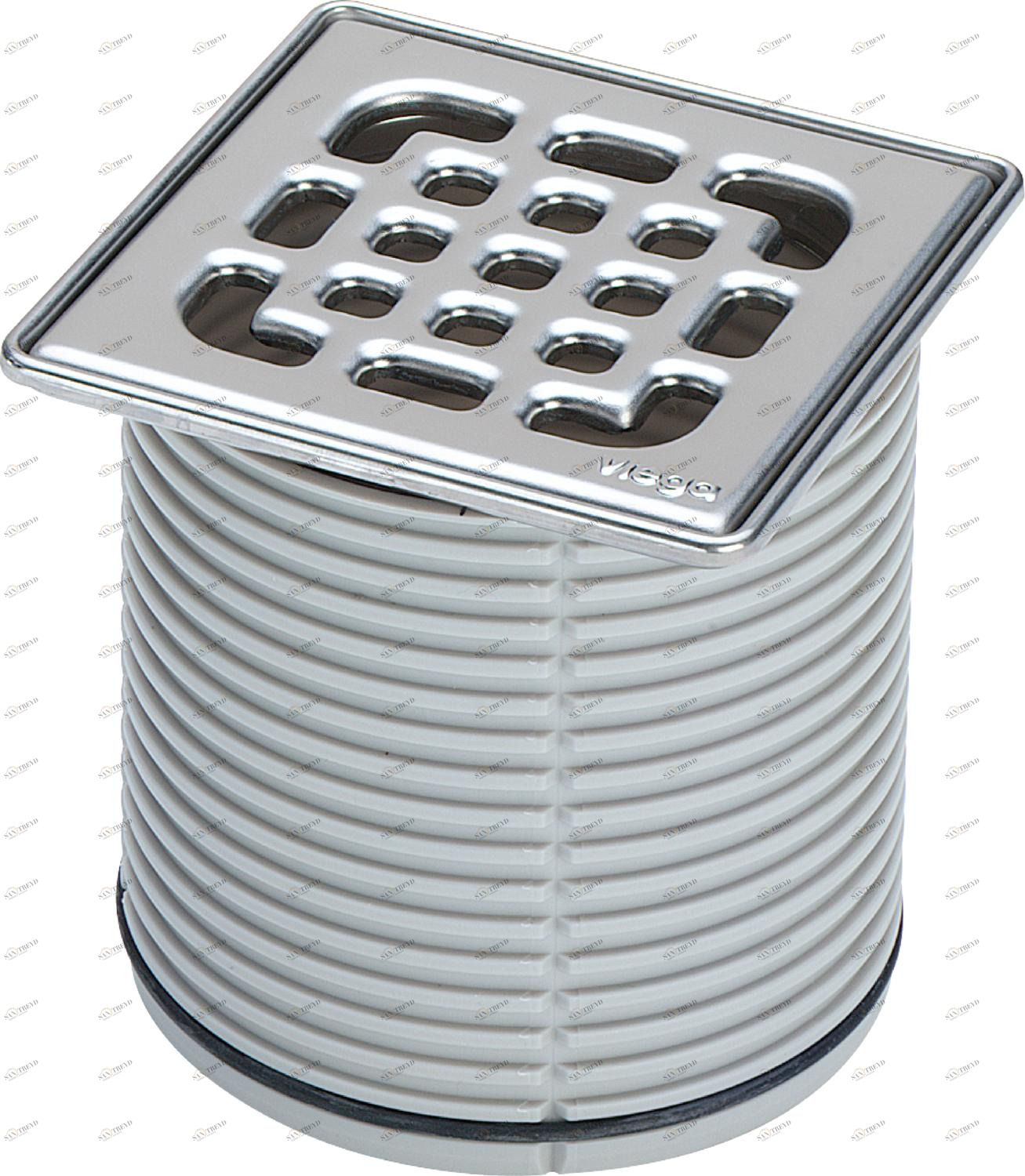 Канализационная арматура  Трапы для ванных Advantix  Оборудование  Надставные элементы, рамки для установки решеток VIEGA 555 191 1) Модель 4934.2 Santreyd 