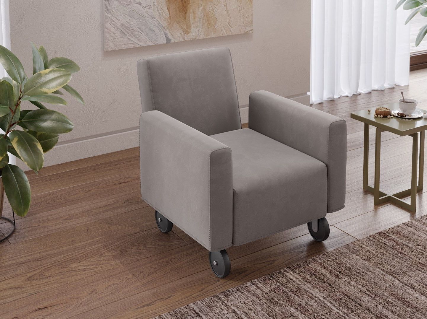 Закрывающийся тканевый стул с колесами Sofanella Samana ARCH-00120293 - Вид №2