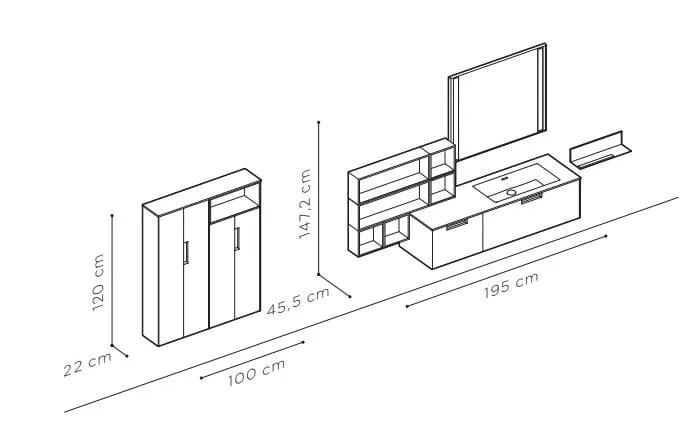 Термо текстурированный подвесной умывальник ARBLU Dress System ARCH-00138941 - Вид №6