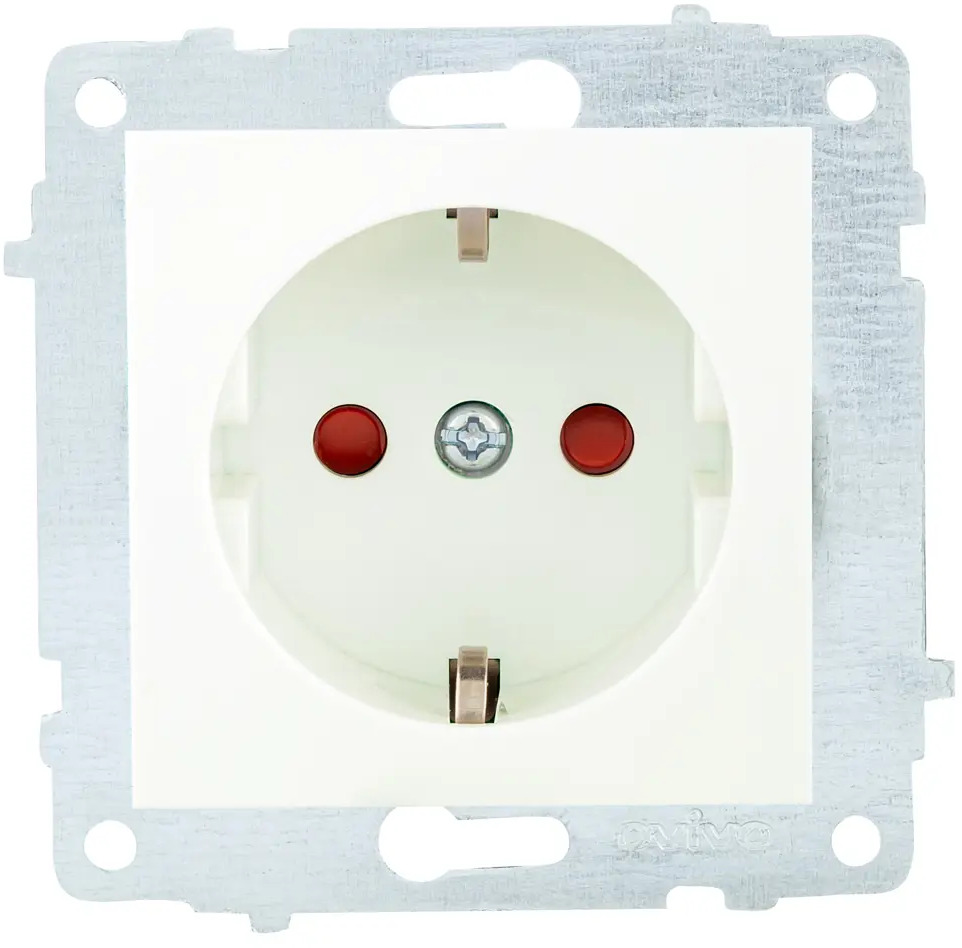 90812475 Розетка встраиваемая Ovivo Quantum/Loft/Mina/Grano 600-000301-218 с заземлением цвет белый STLM-0393762