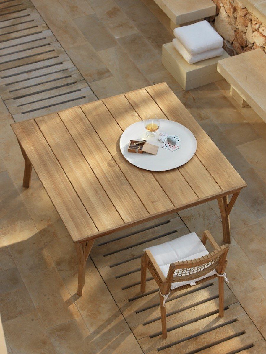 Квадратный стол из тикового дерева Unopiù Synthesis ARCH-00130483 - Вид №1