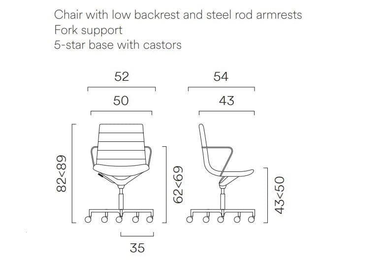 5-спицевое кожаное офисное кресло с огнестойкой обивкой FREZZA Key ARCH-00062195 - Вид №3
