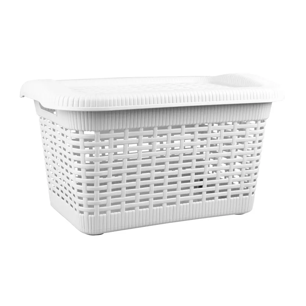 Корзина универсальная 42x30x25 см прямоугольная цвет белый 85301593 STLM-2180239 Santreyd Econova