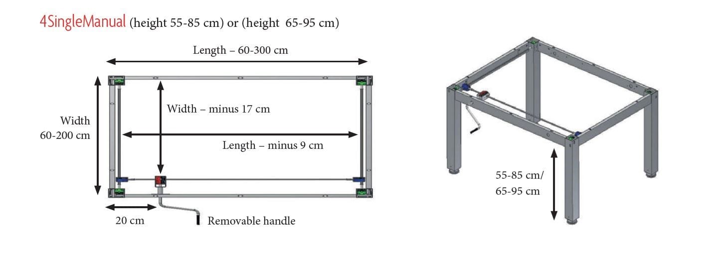 Регулируемый по высоте прямоугольный стол с колесами Ropox 4SINGLE ARCH-00092656 - Вид №2