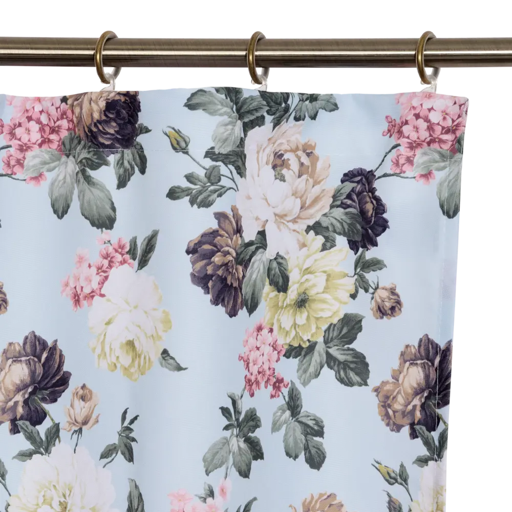 Штора на ленте «Розы» 140х260 см цвет голубой SEASONS STLM-2116780 - Вид №3