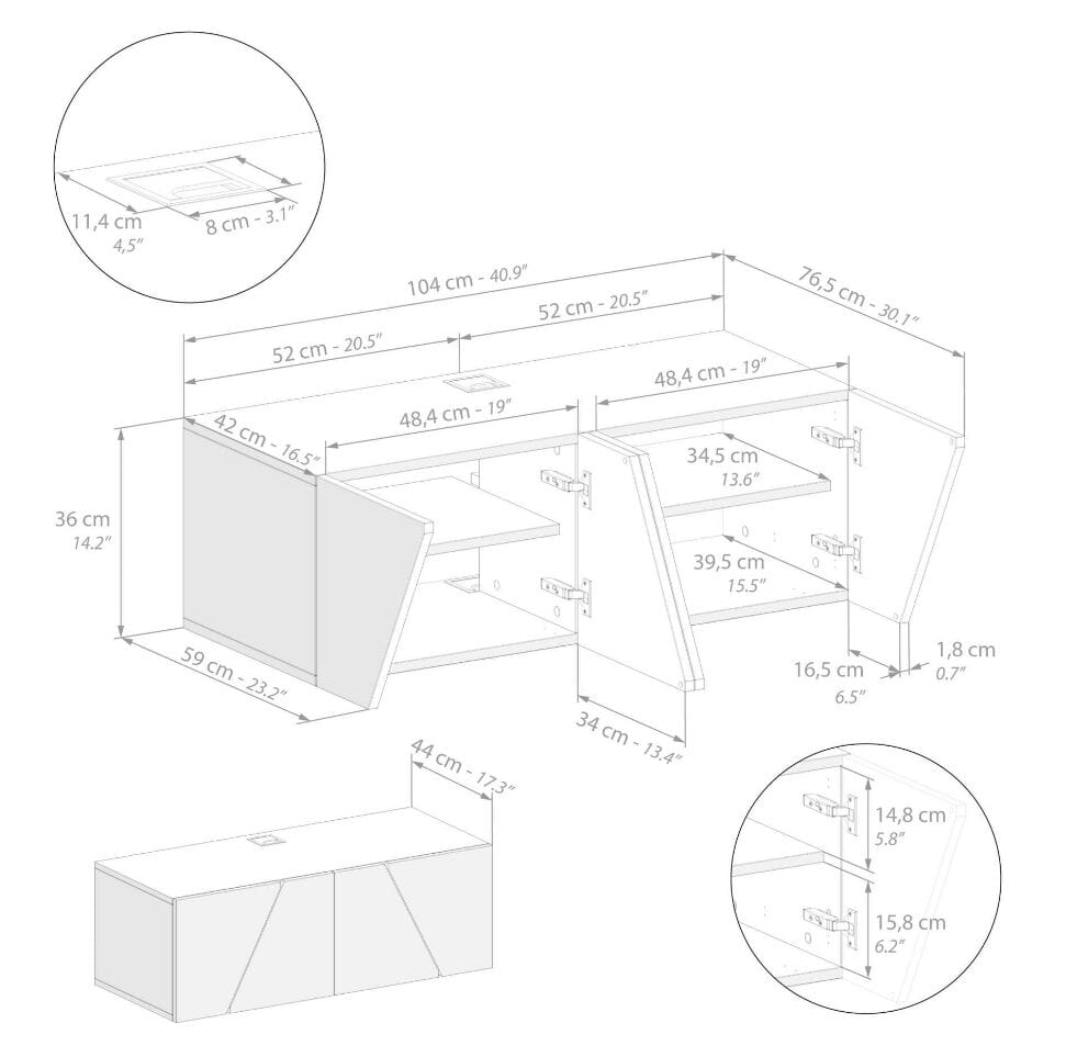 Модульная стена установила оборудованную стену в меламинированном Mobili Fiver EMMA ARCH-00091039 - Вид №65