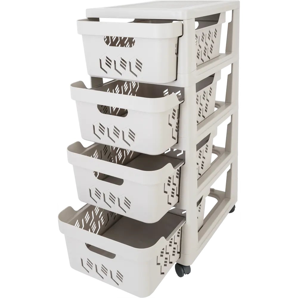 Комод DeLUXE 4 ящика 30x38.5x69 см пластик цвет бежевый 82995146 STLM-2203109 Santreyd  - Вид №1