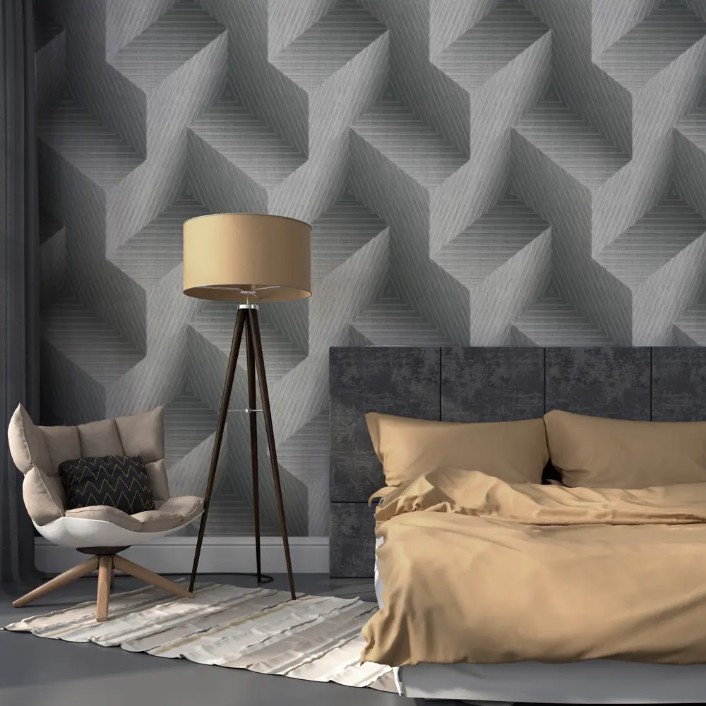 Erismann Rebus: Флизелиновые обои серые с геометрическим рисунком 89404404 STLM-1577596 - Вид №4