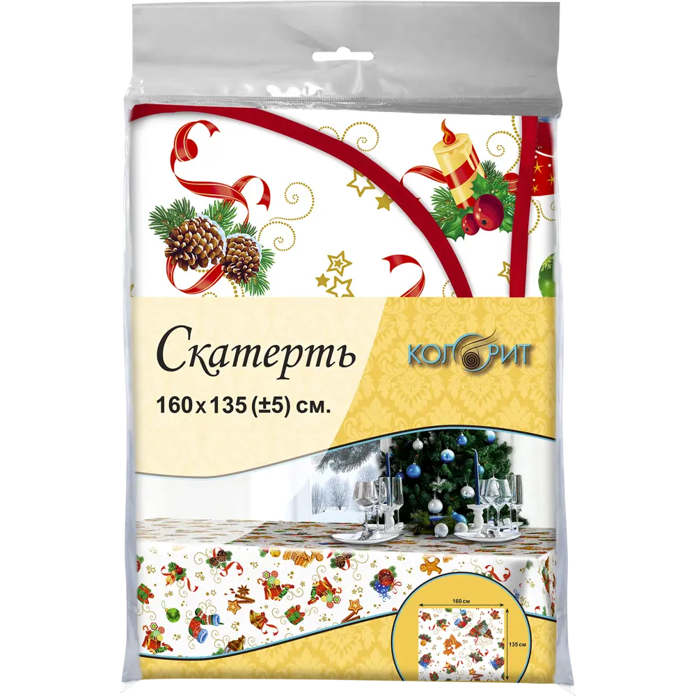 Скатерть «Новый год» прямоугольная 160x135 см цвет белый Santreyd Мажор STLM-2080224 - Вид №3