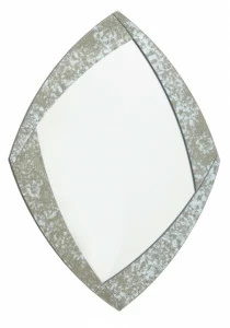 Зеркало настенное в фигурной серой раме Fleta PUSHA ДИЗАЙНЕРСКИЕ 062621 Серый