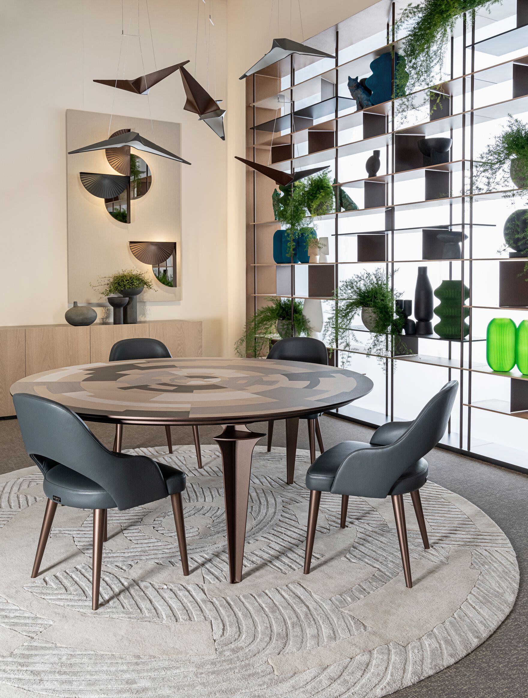 Круглый ковер ручной работы из шерсти и вискозы Bizzotto Italia Нара ARCH-00033169 - Вид №6