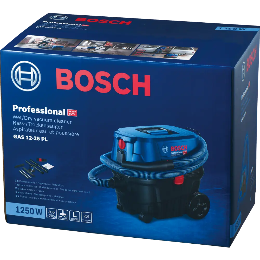 Пылесос Bosch GAS 12-25 PL, 060197C100, 1250 Вт, 30 л BOSCH PROFESSIONAL STLM-2036234 - Вид №6