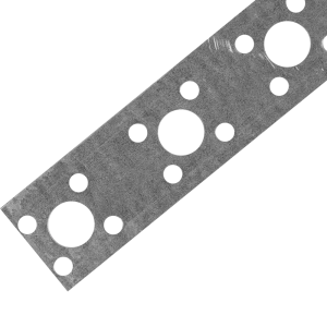 Перфорированная лента прямая LP 20x0.5 5 м оцинкованная сталь цвет серебро