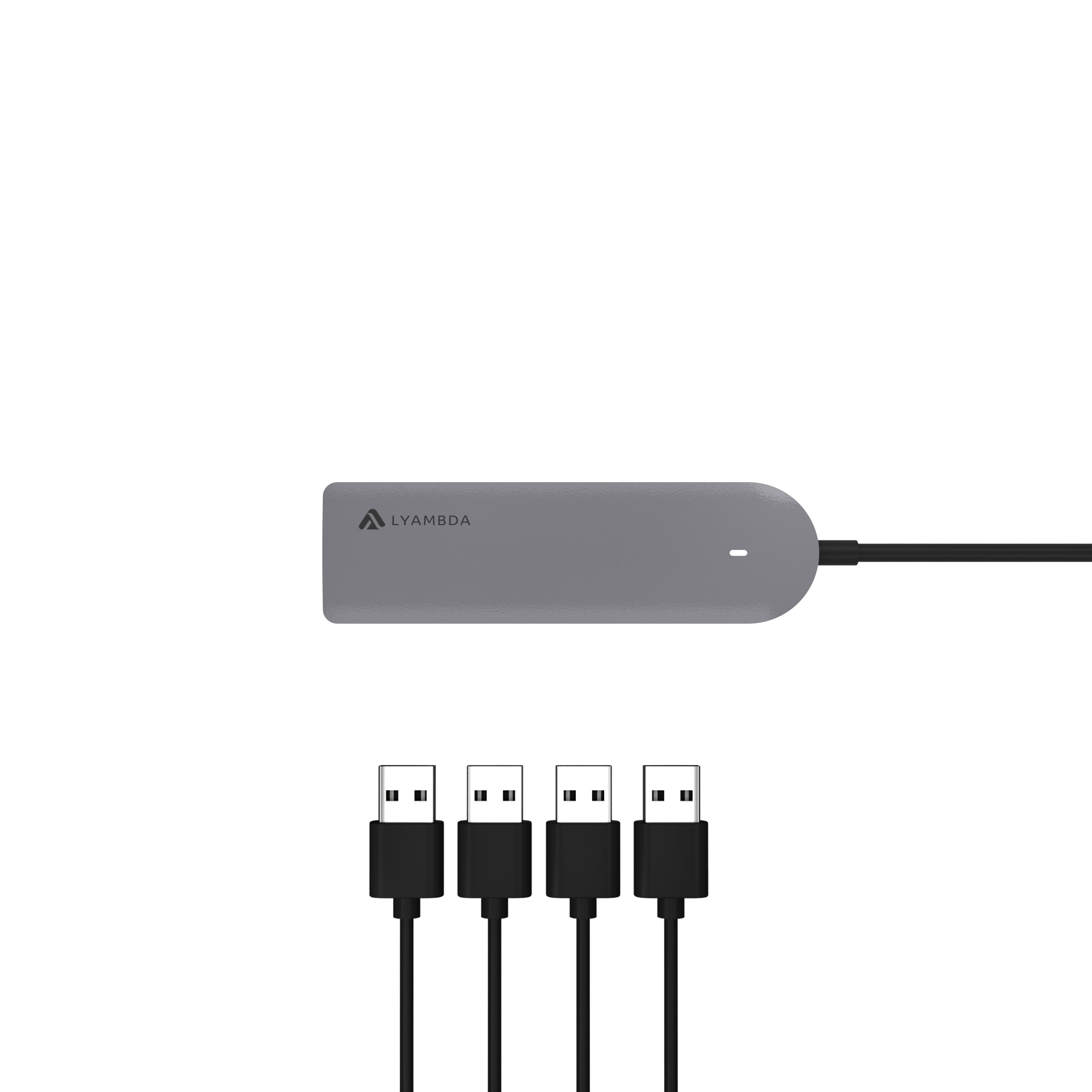 LC113 Разветвитель type-c usb 3.0 *4 hub slim gray LYAMBDA Santreyd  - Вид №3