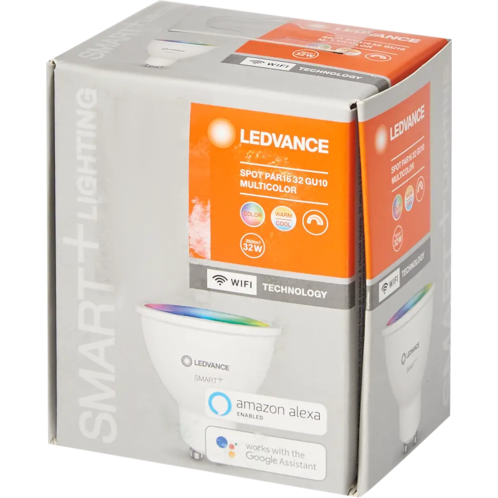 Лампа умная светодиодная Wi-Fi Ledvance Smart Plus GU10 220-240 В 5 Вт спот прозрачная 350 лм, изменение цвета RGB STLM-2180850 - Вид №7