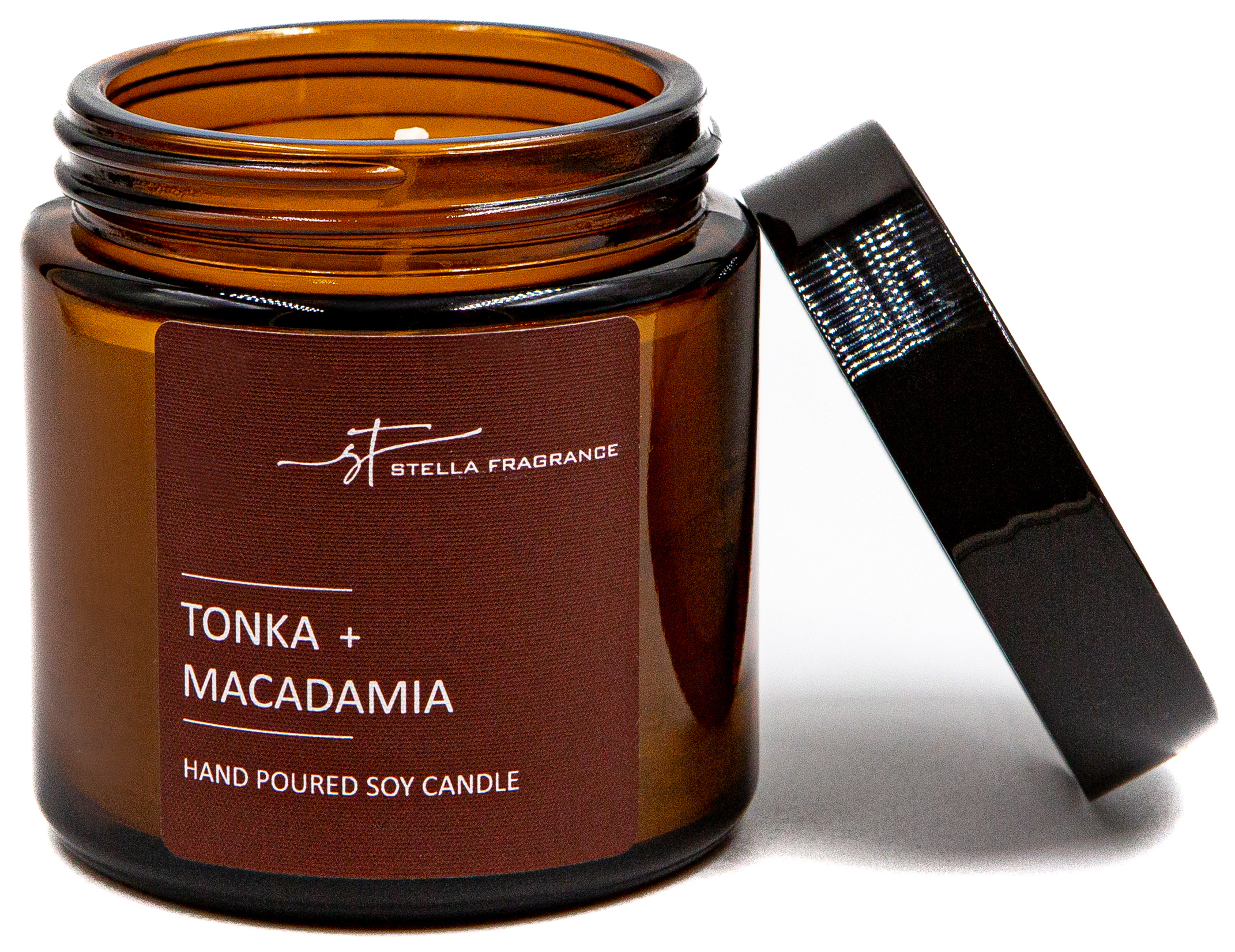 89090946 Свеча ароматизированная в стеклянной банке Tonka Macadamia коричневая 6 см STLM-0078270 STELLA FRAGRANCE