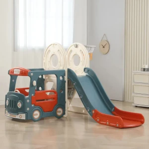 Игровой комплекс с горкой Unix Kids Bus 110x140x171 см красный