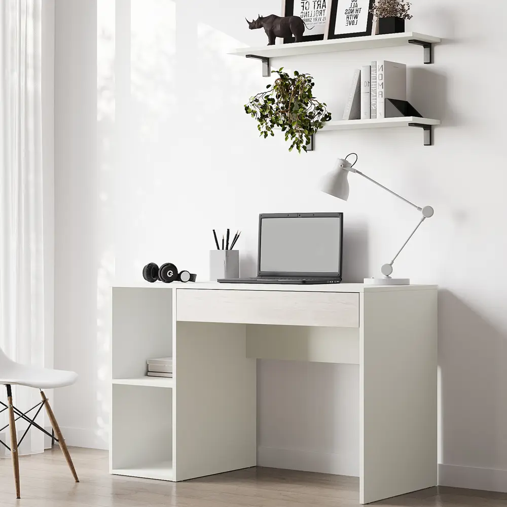 Стол письменный 110x75x50 см ЛДСП цвет белый лед/пикард Santreyd STLM-2063342