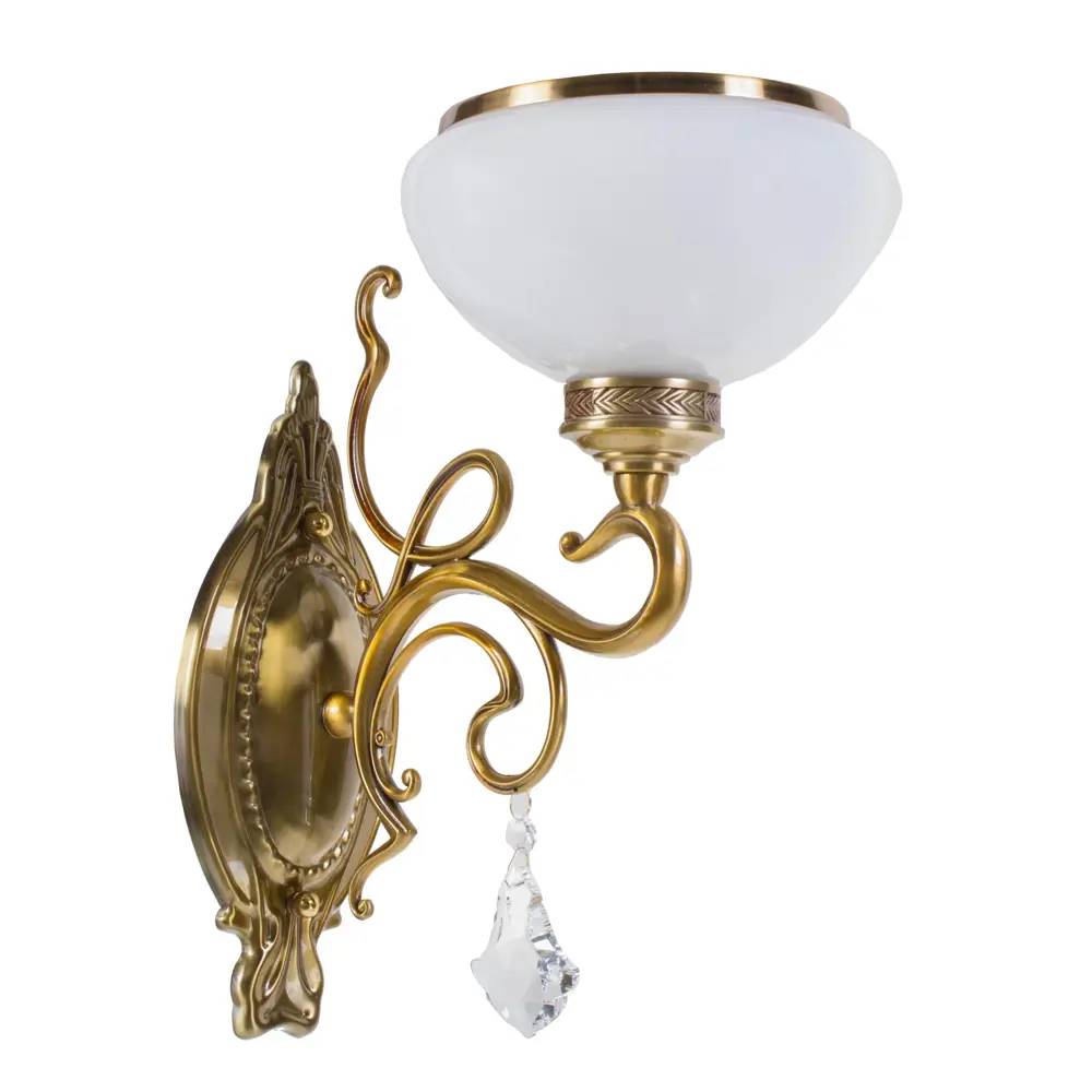 Бра Аманда 1xE27x60 Вт, 220 В, металл/стекло, цвет бронза/белый Chiaro STLM-2145405